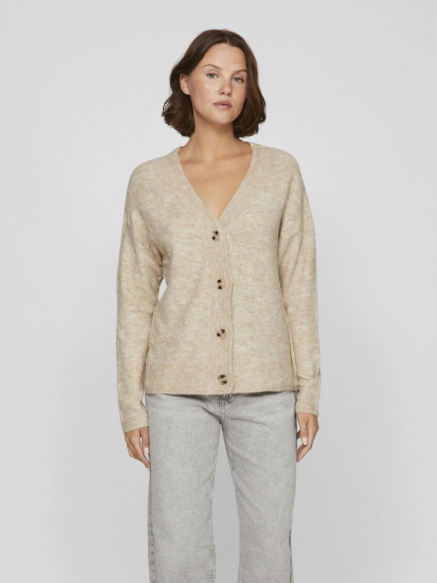 Button V Neck Knitted Cardigan - Image 4