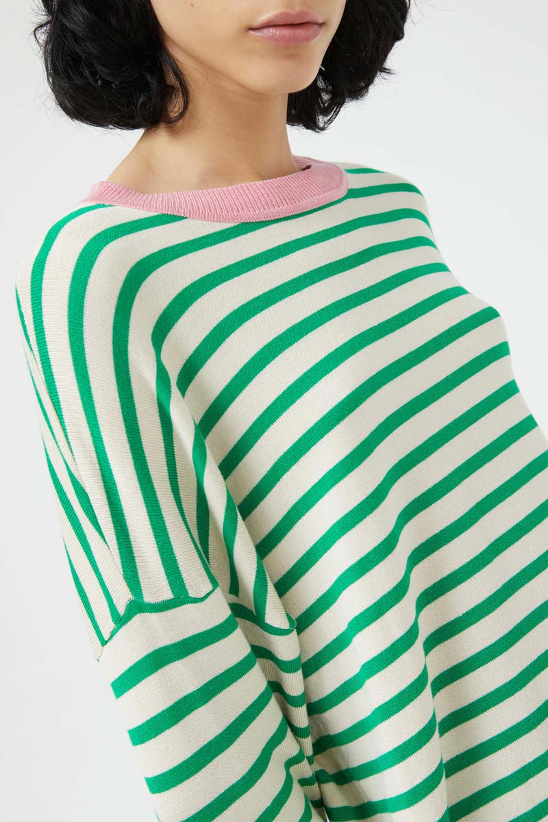Oversized Green Striped Sweater - Image 3