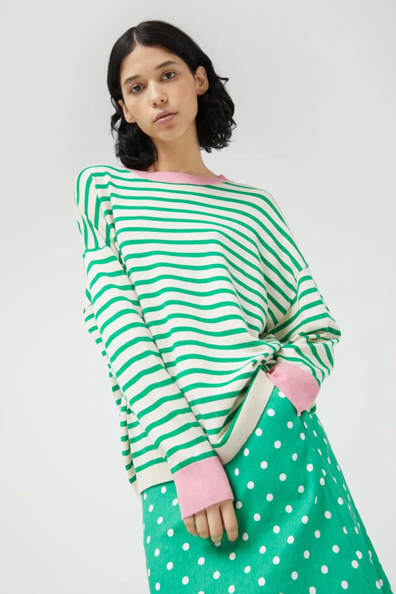 Oversized Green Striped Sweater - Image 5