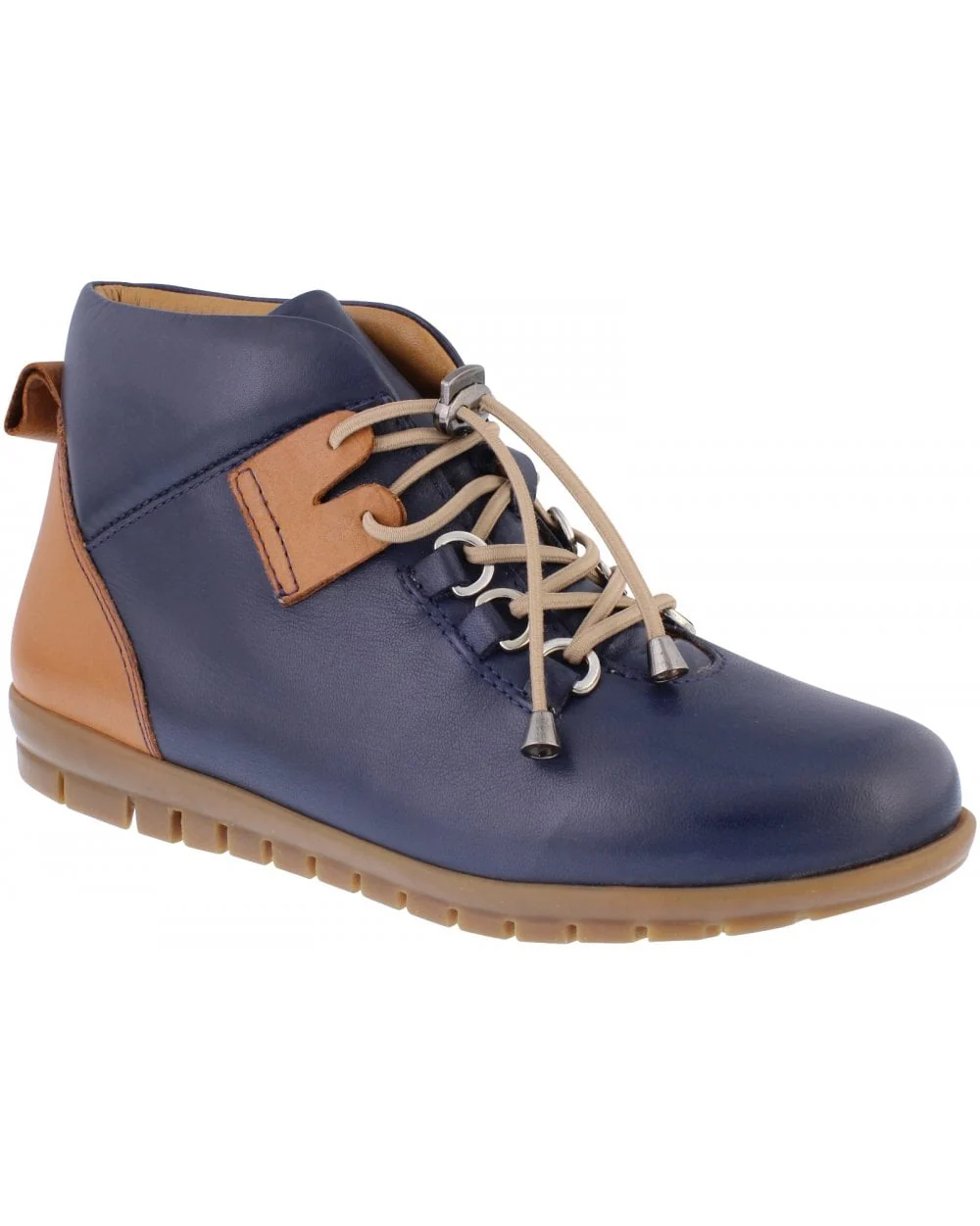 Bridget Ankle Boot - Navy/Tan - Image 3