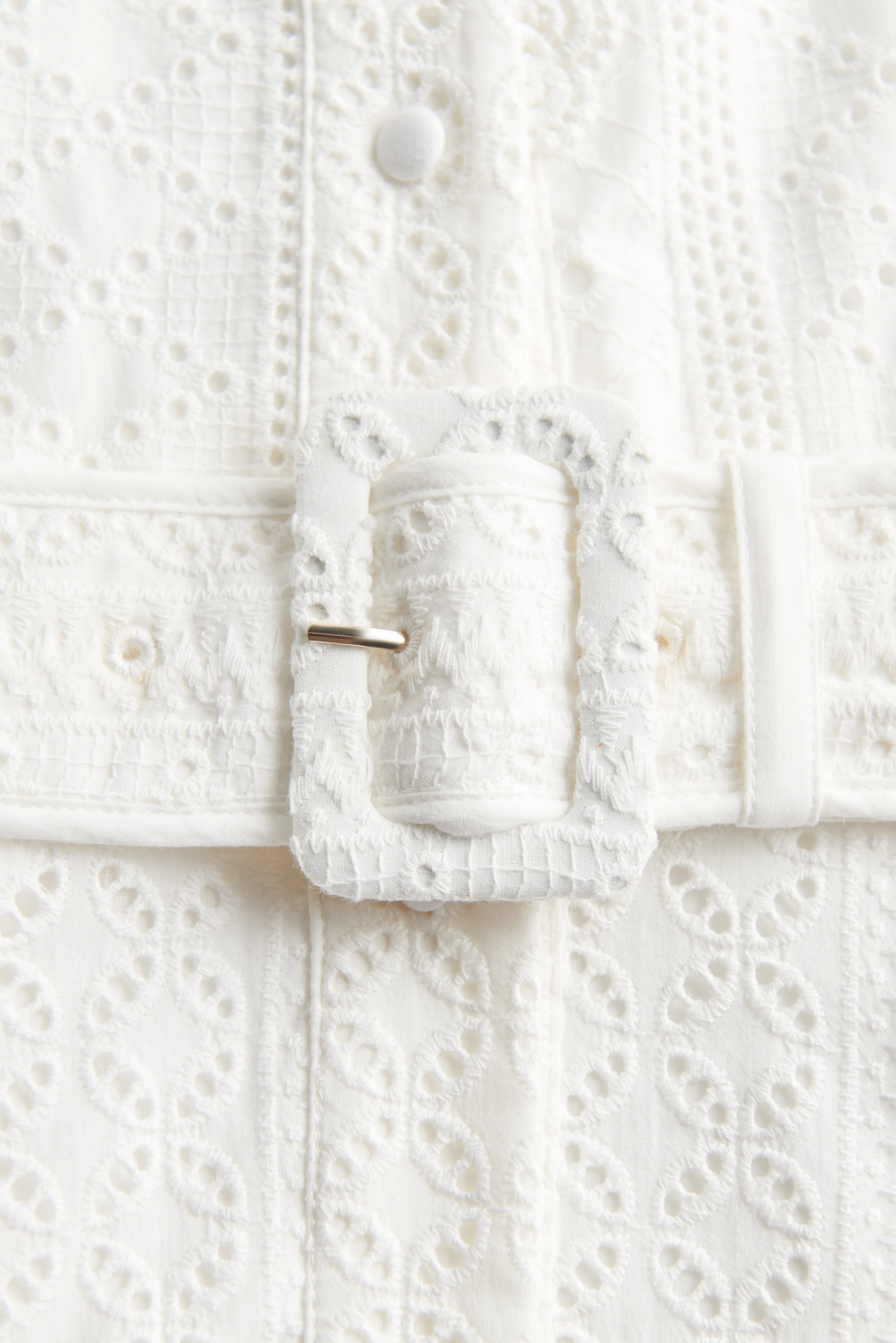 Aimee Collarless Broderie Dress - Image 5
