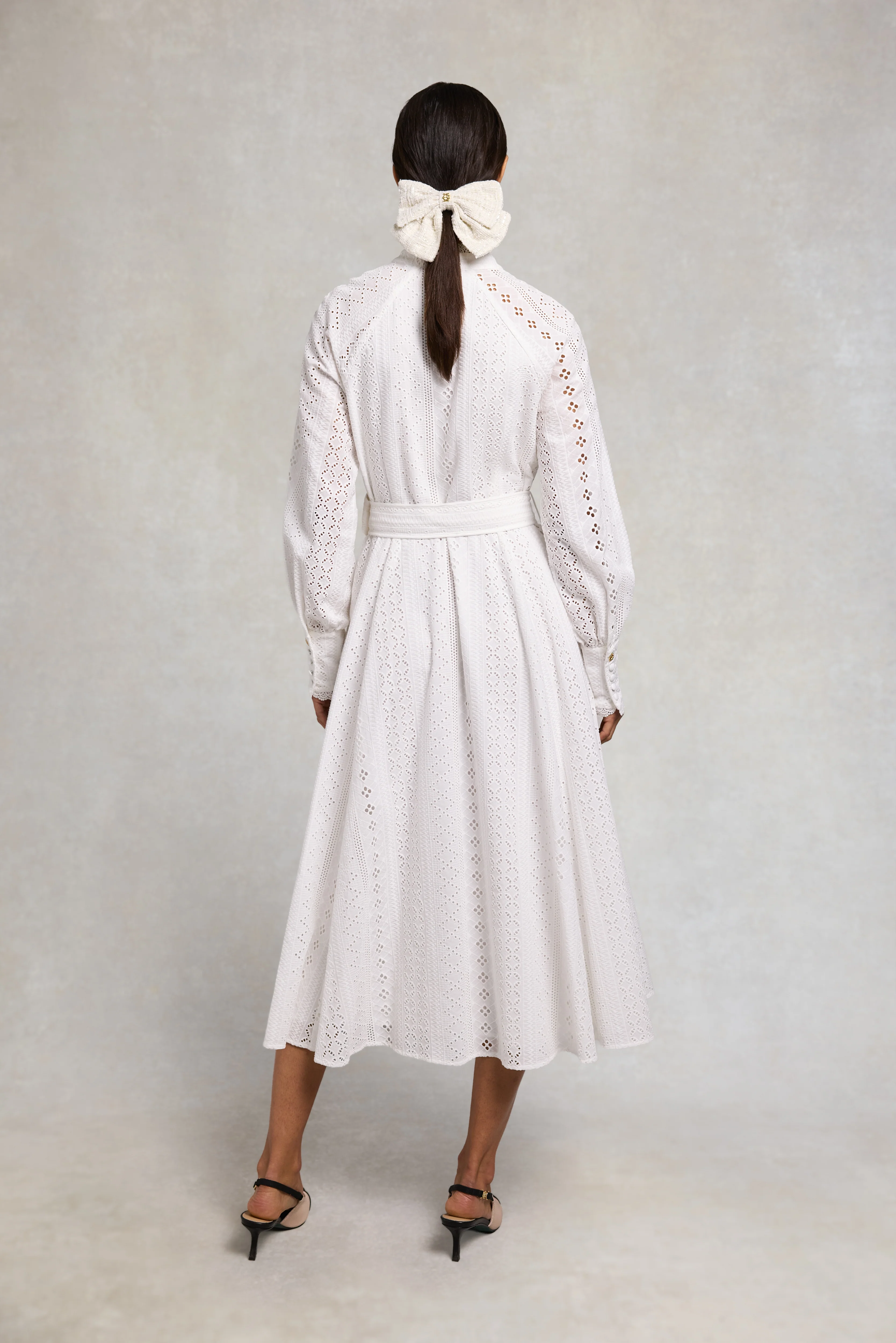 Aimee Collarless Broderie Dress - Image 7
