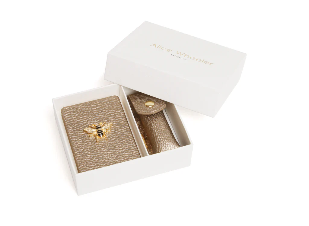 Bronze Oblong compact Mirror & Liptick holder gift set - Image 2