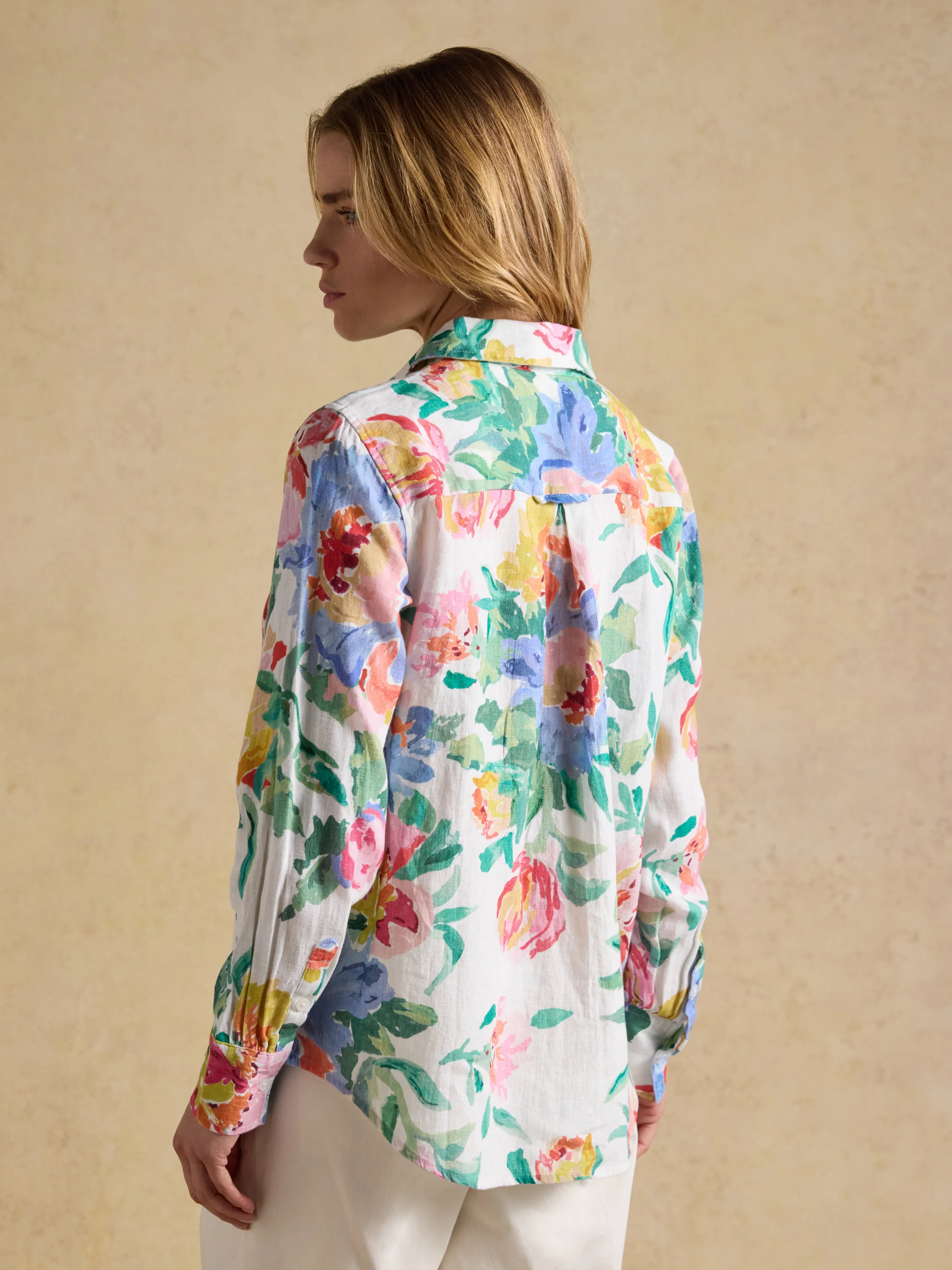 Anna Floral Long Sleeve Linen Shirt - Image 2