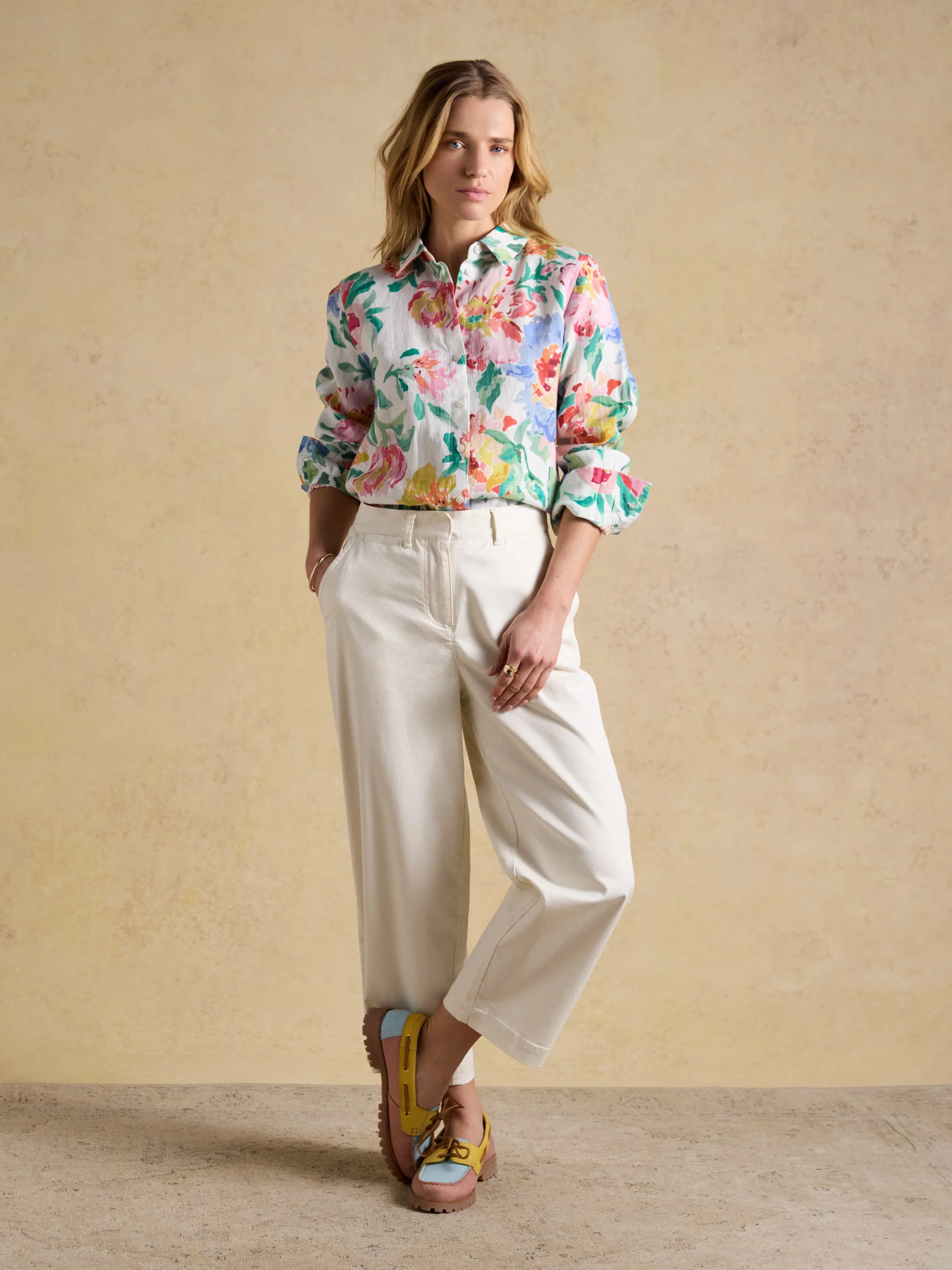 Anna Floral Long Sleeve Linen Shirt - Image 4