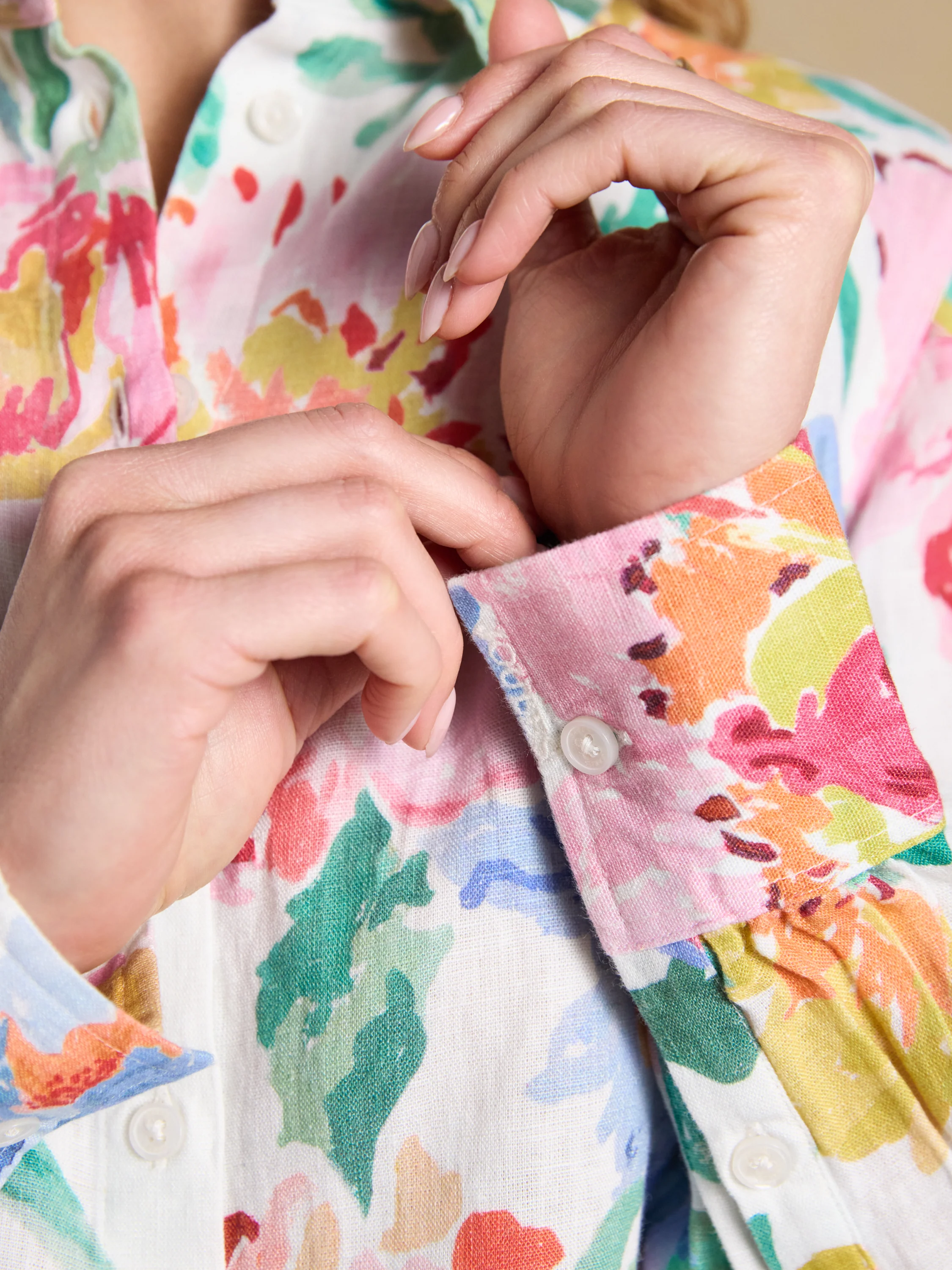 Anna Floral Long Sleeve Linen Shirt - Image 5