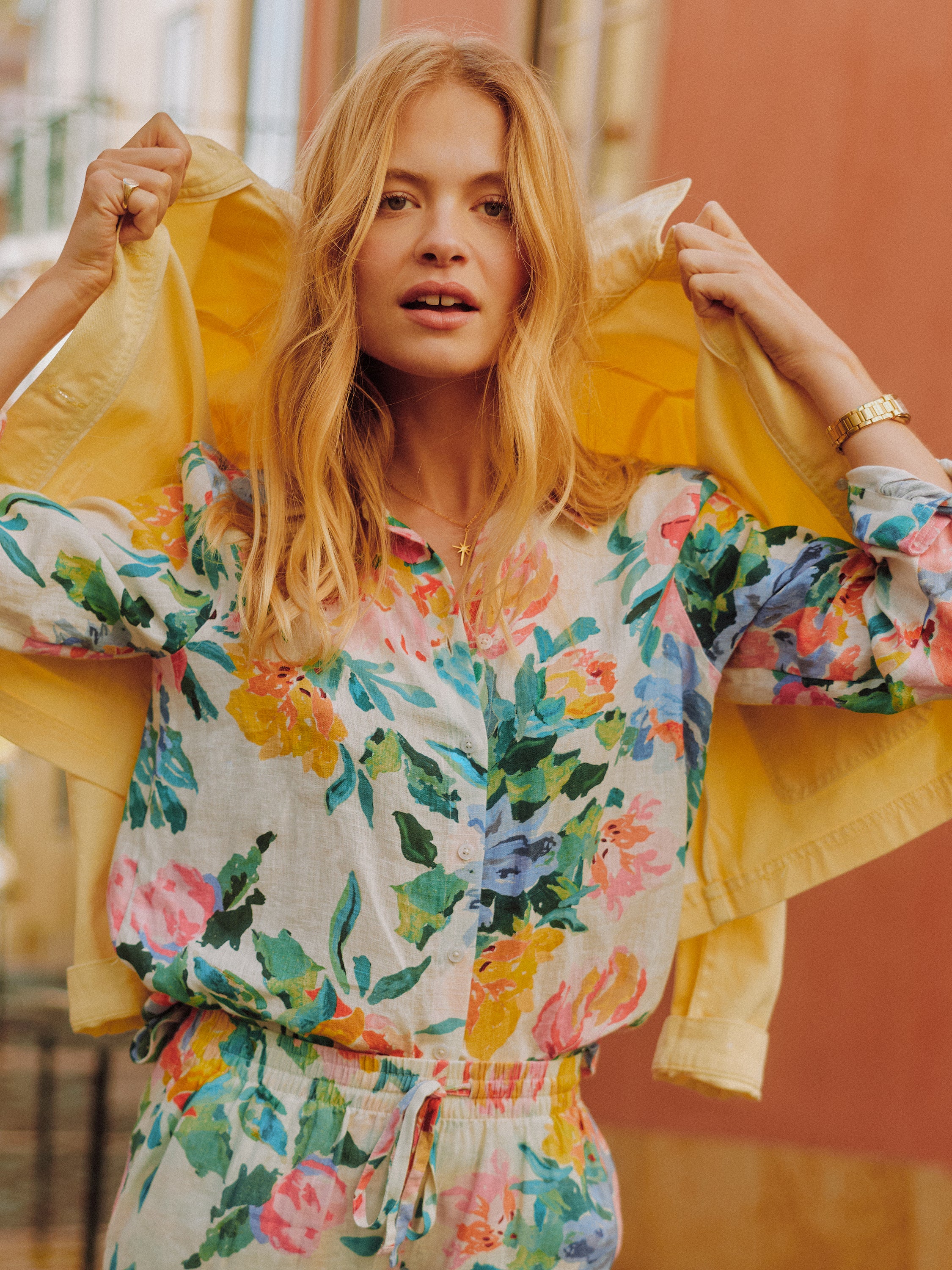 Anna Floral Long Sleeve Linen Shirt - Image 7