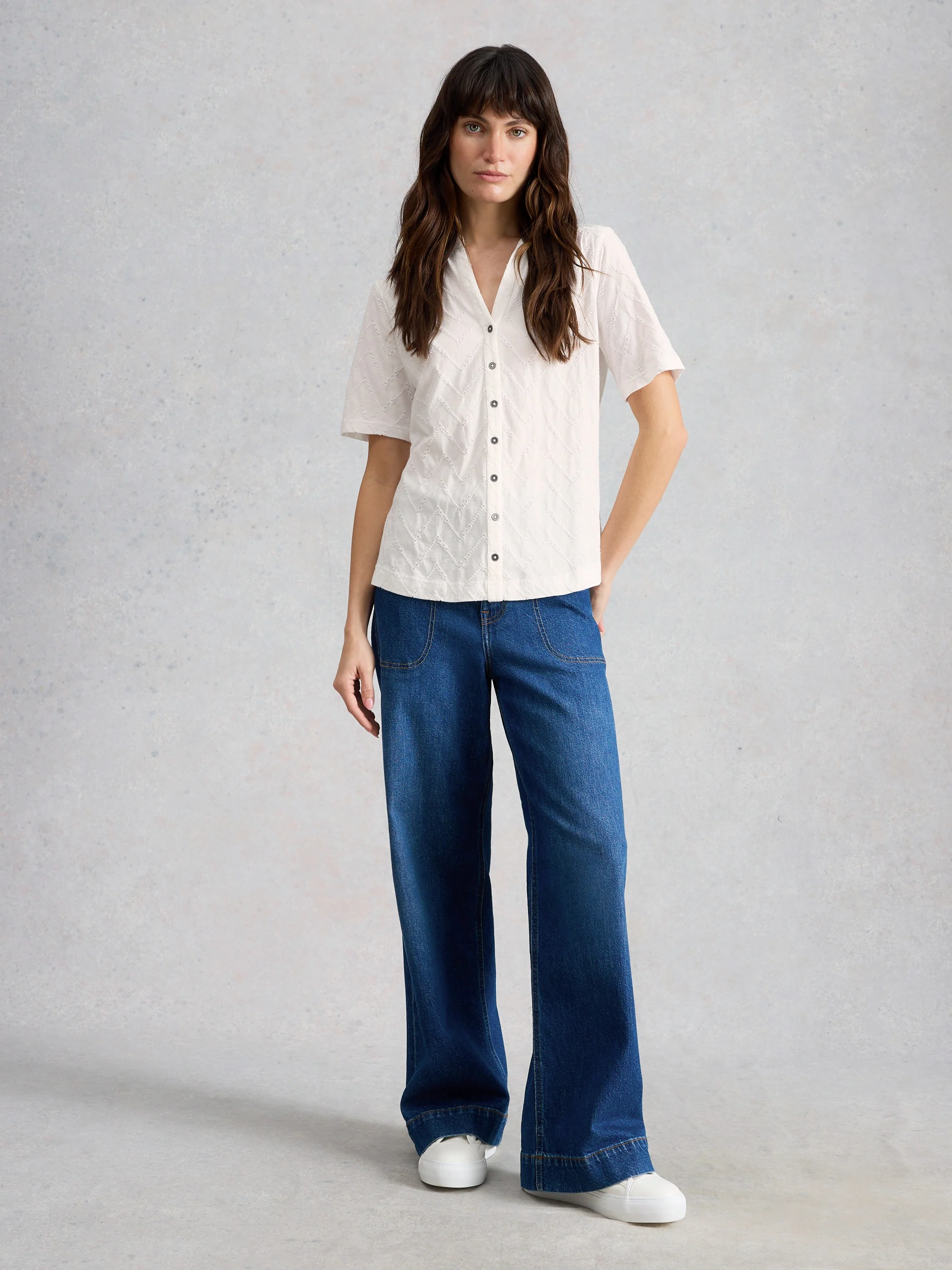 Annie Short Sleeved Embroidered Shirt - Image 3