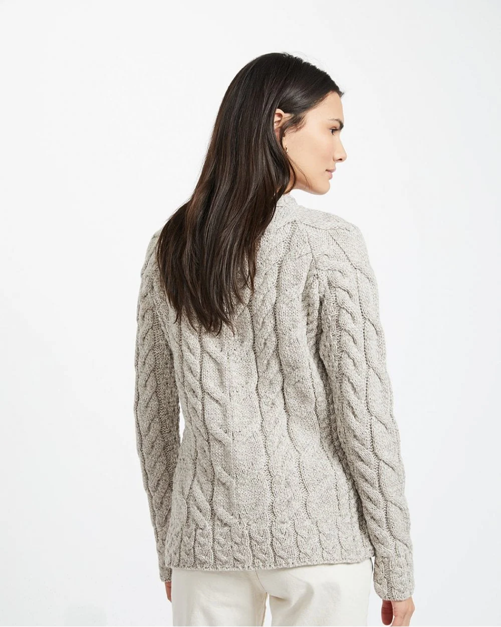 Listowel Ladies Aran Cabled Sweater - Image 10