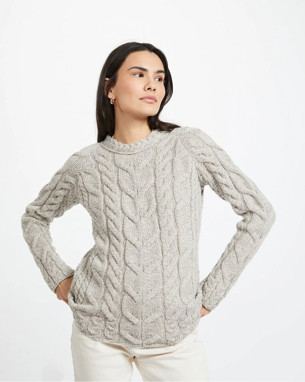 Listowel Ladies Aran Cabled Sweater - Image 14