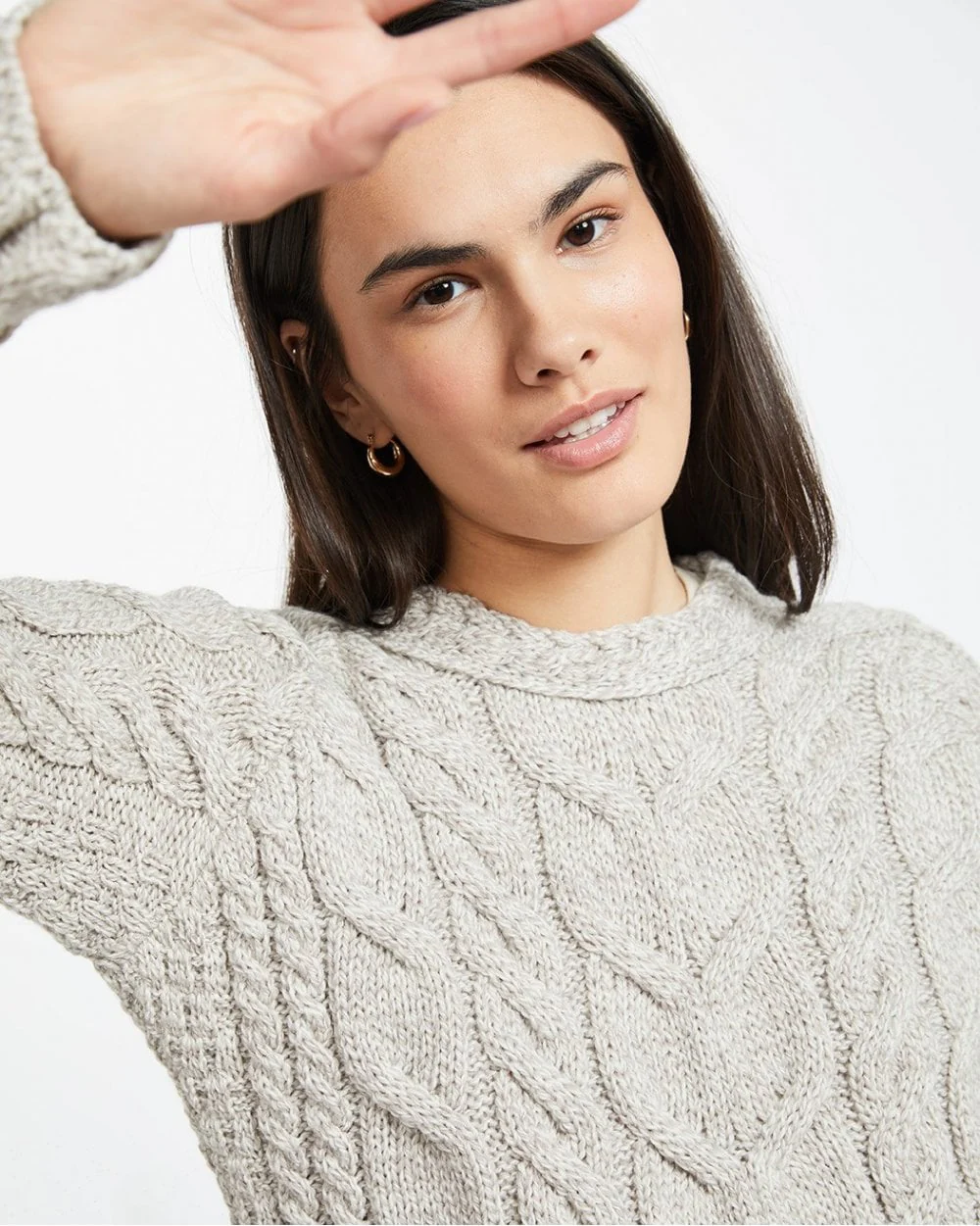 Listowel Ladies Aran Cabled Sweater - Image 17