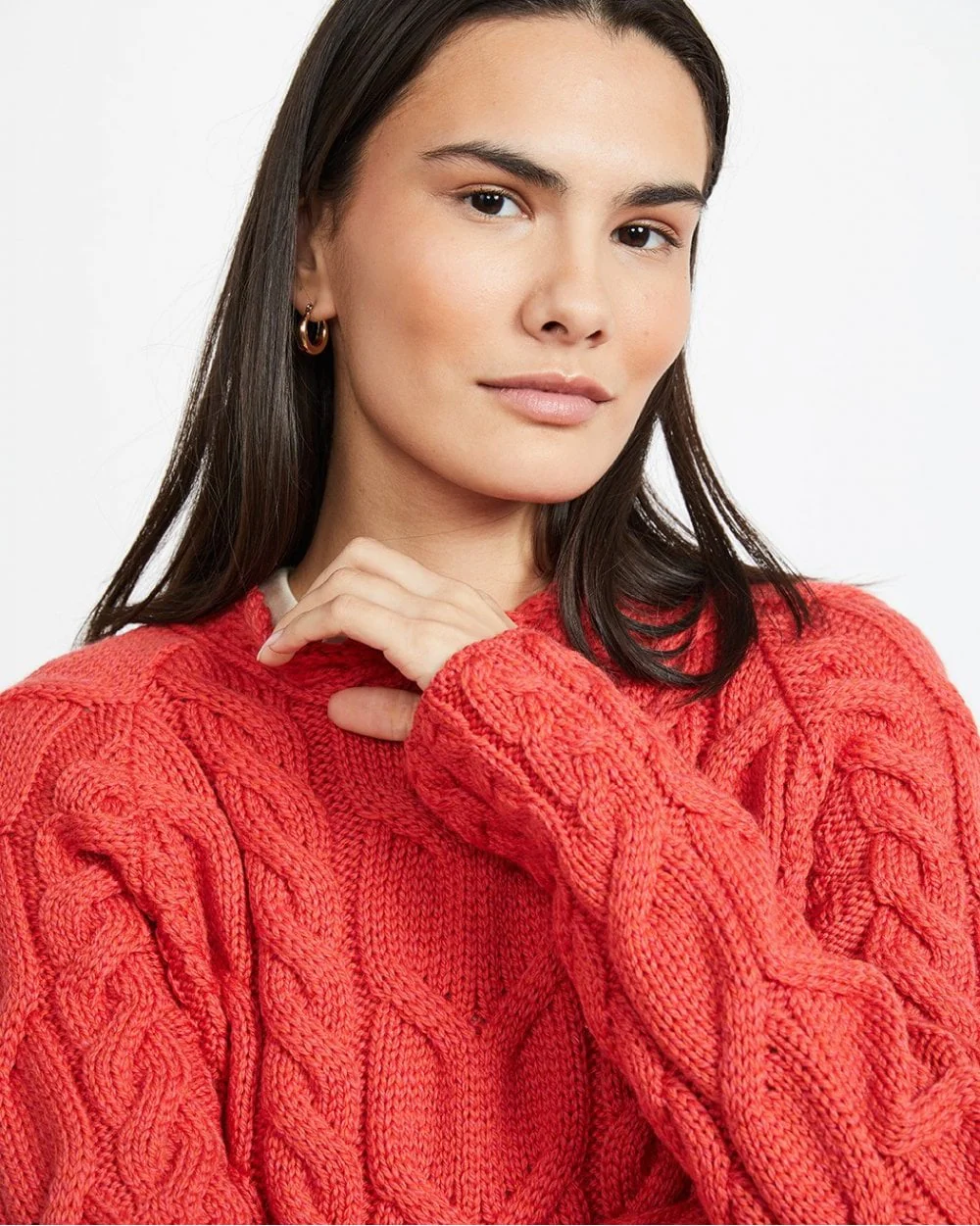 Listowel Ladies Aran Cabled Sweater - Image 18