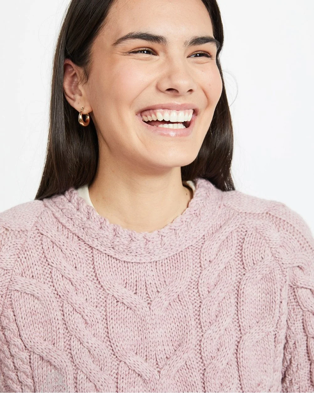 Listowel Ladies Aran Cabled Sweater - Image 5
