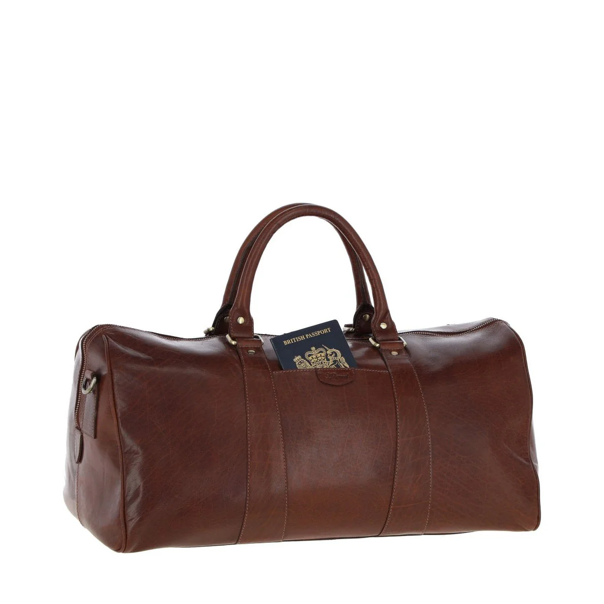 Large Leather Holdall – Chestnut Tan: T-77 - Image 4