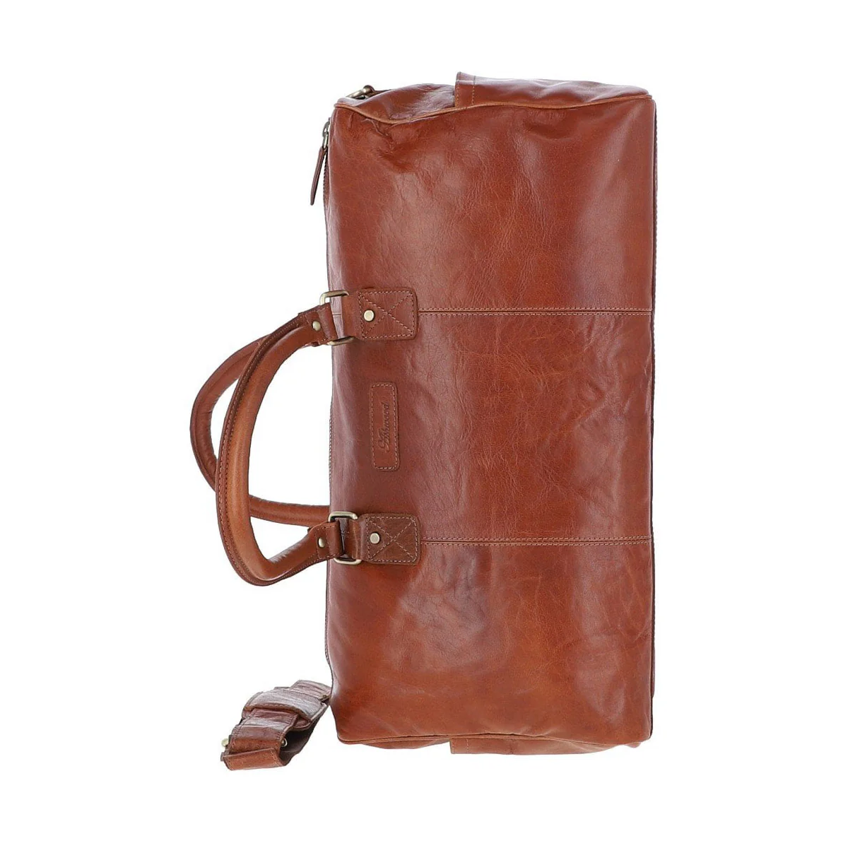 Large Leather Holdall Tan : G-30 - Image 6