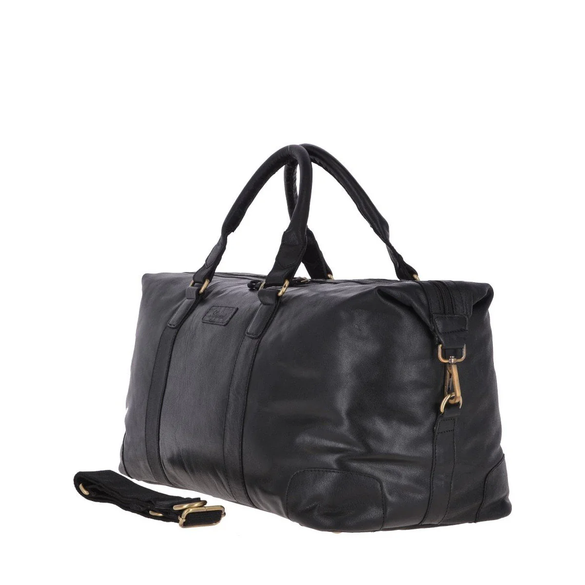 Large Leather Vintage Holdall Black: G-36 - Image 2