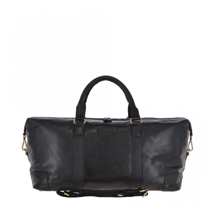Large Leather Vintage Holdall Black: G-36 - Image 4