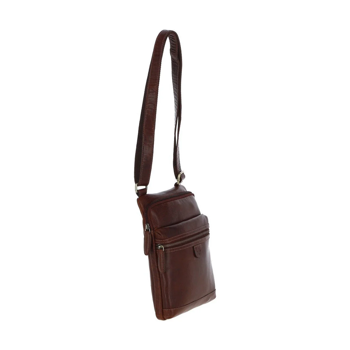 Leather Medium Flight Bag Chestnut Tan: T-71 - Image 3