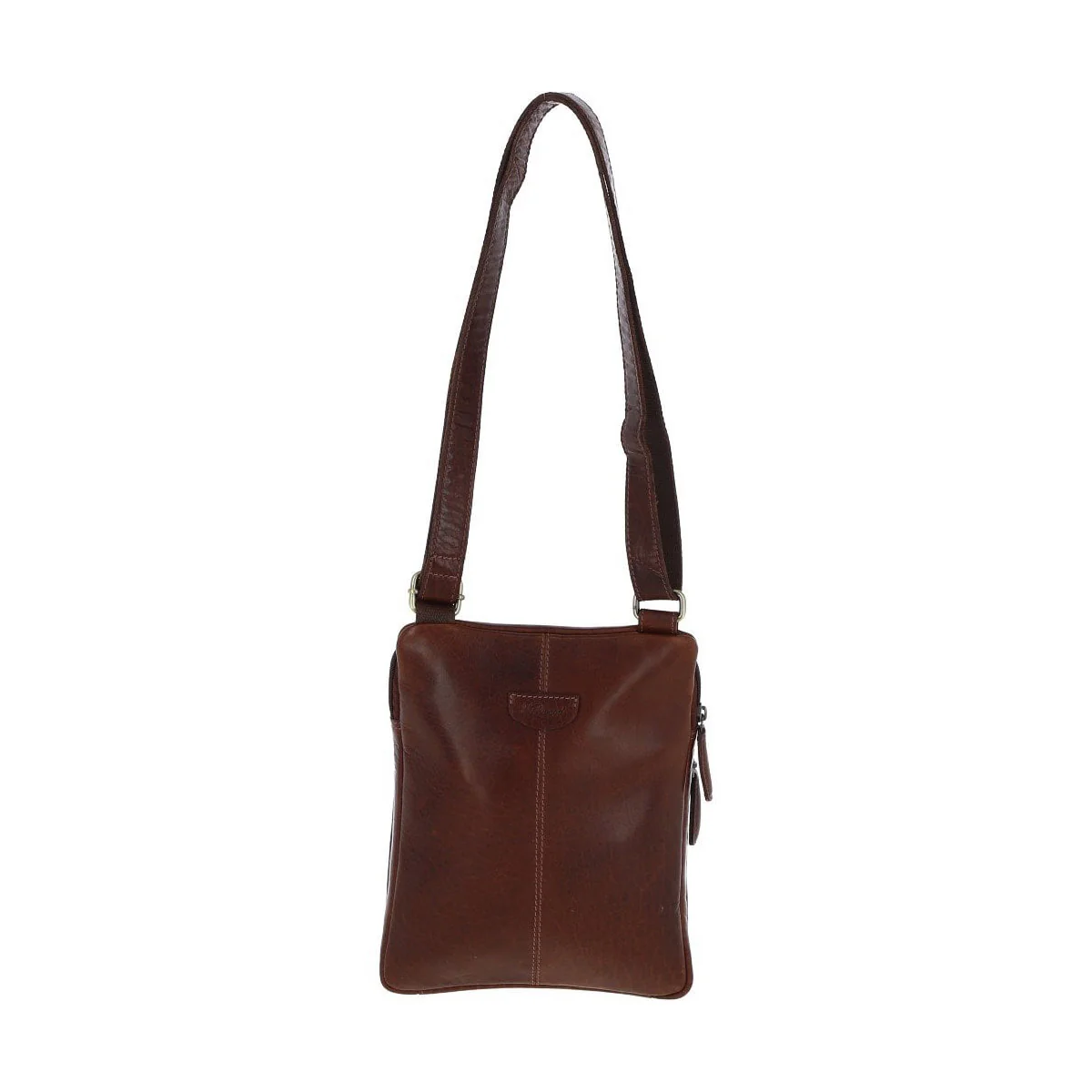 Leather Medium Flight Bag Chestnut Tan: T-71 - Image 5