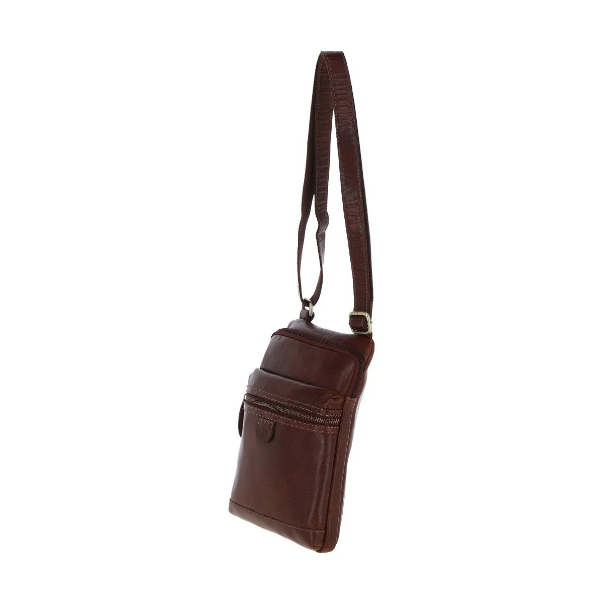 Leather Medium Flight Bag Chestnut Tan: T-71 - Image 8