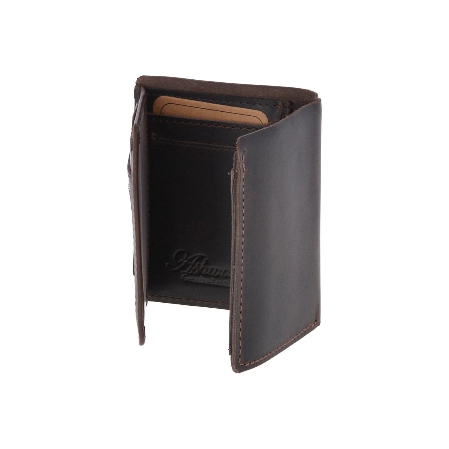 Leather Oily Hunter Bill Fold Card And Identification Wallet Brown : 1885 - Image 3
