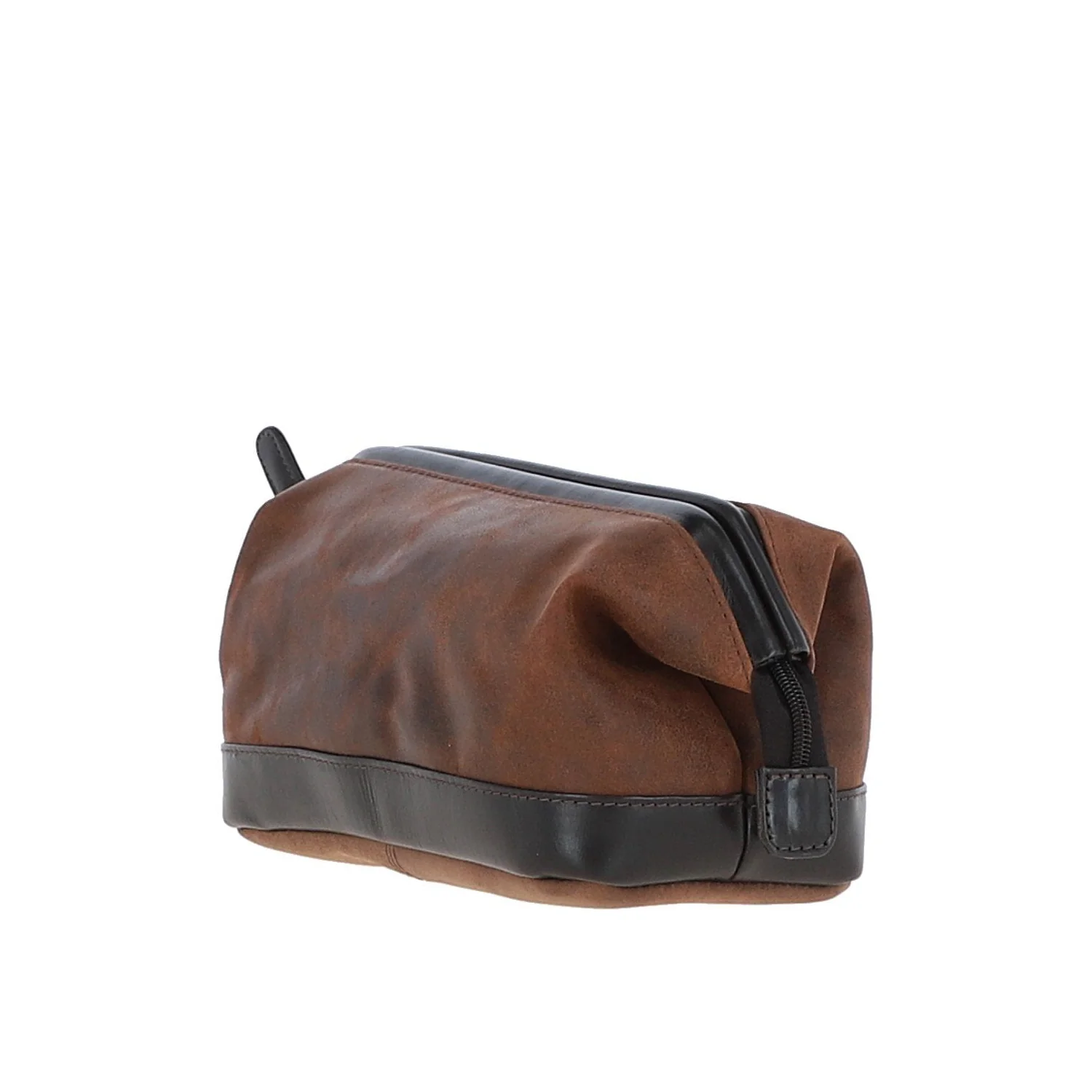 Leather Wash Bag Brown: Lou - Image 3