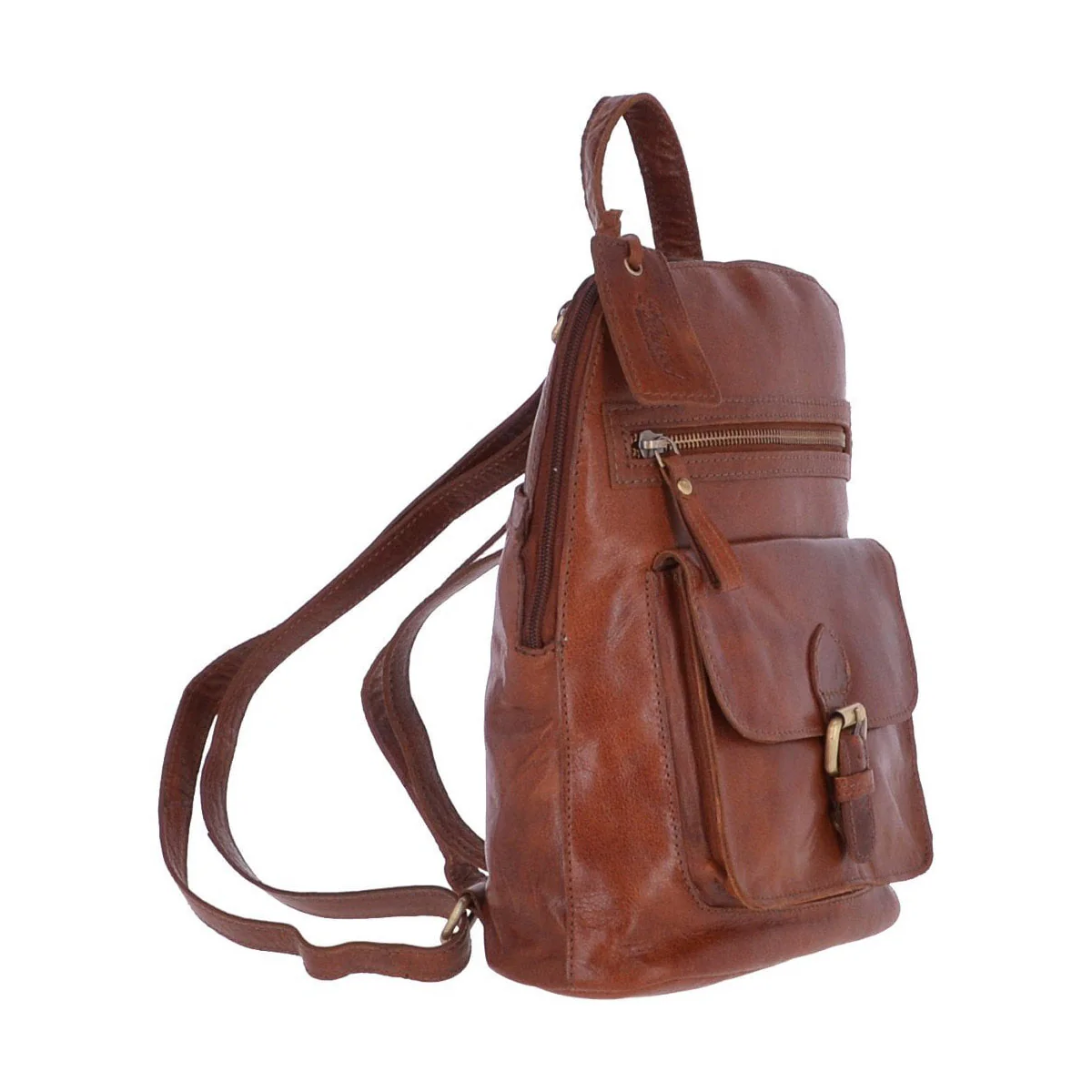 Small Vintage Leather Backpack Honey : G25 - Image 3