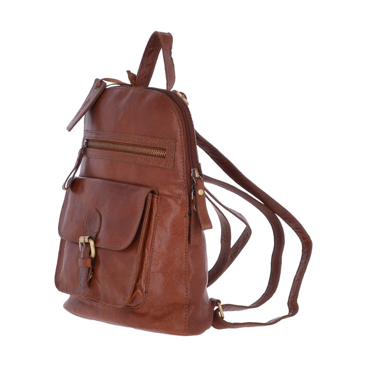 Small Vintage Leather Backpack Honey : G25 - Image 5