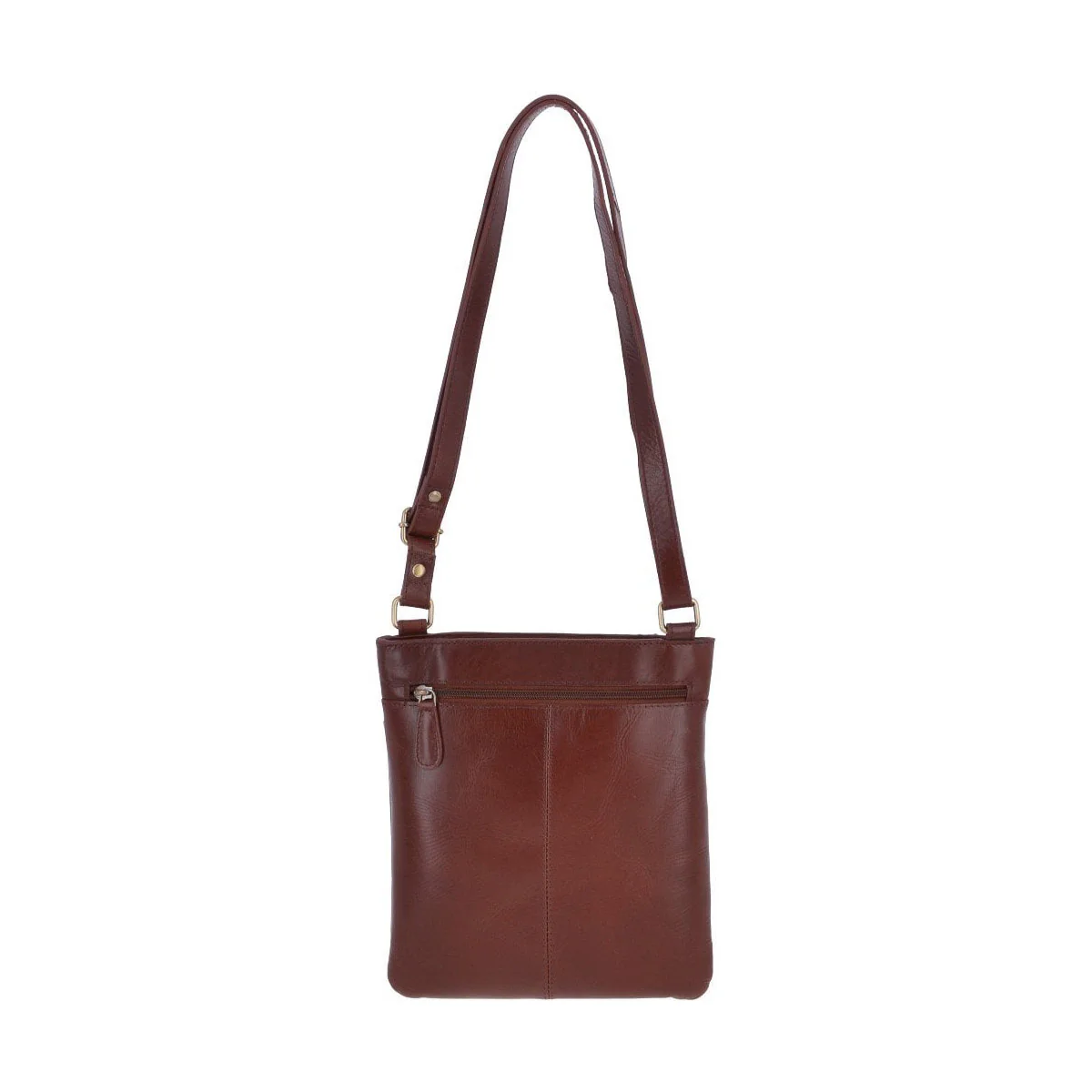 Vegetable Tanned Small Leather Cross body Shoulder Bag Chestnut : V-21 - Image 3