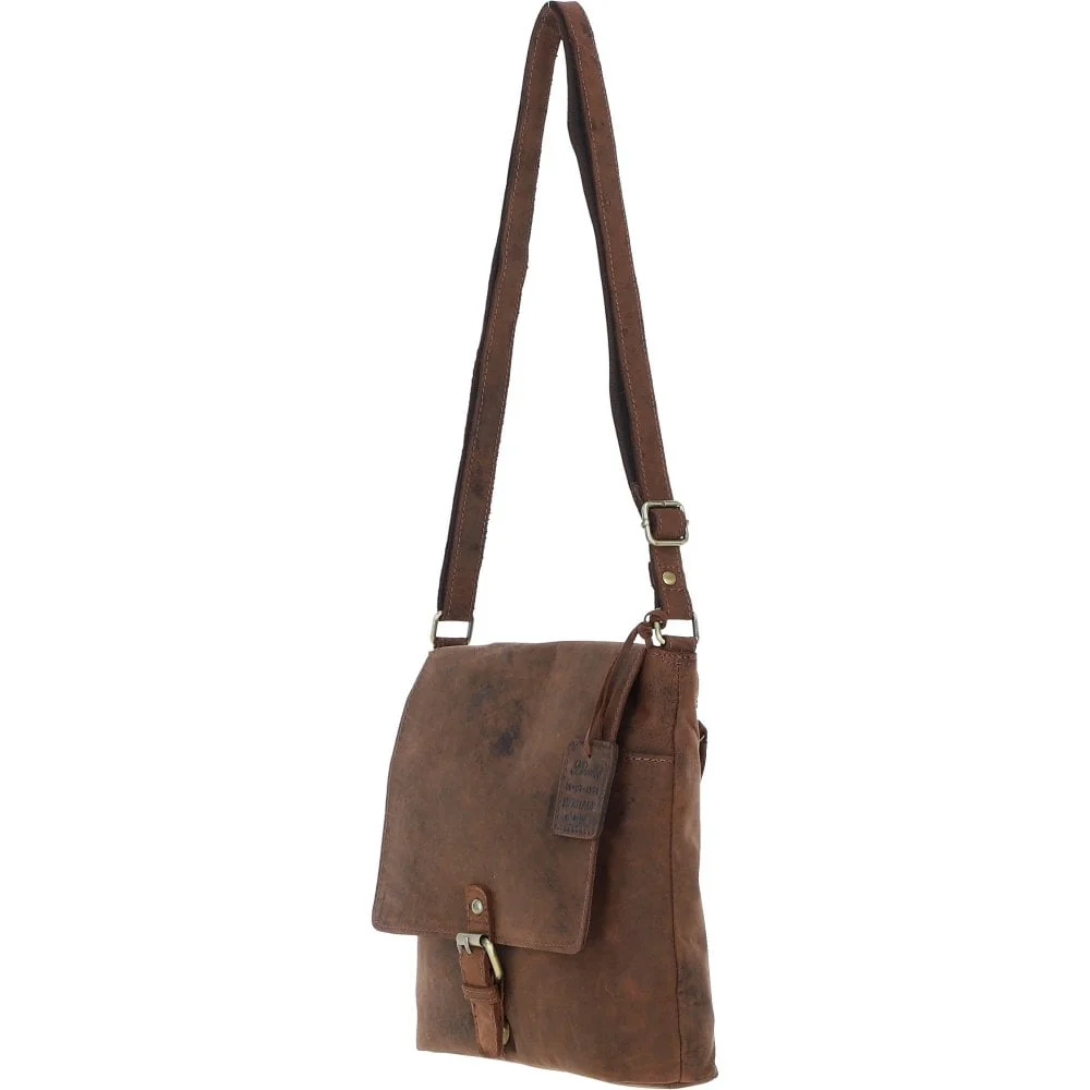 Vintage Elegance Leather Handbag Mud/brown: Malvern - Image 4