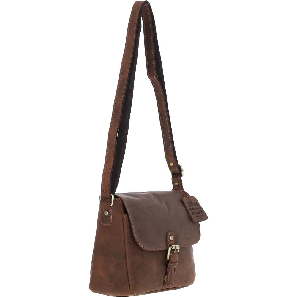 Vintage Satchel Leather Handbag Mud/brown: Kidderminster - Image 2