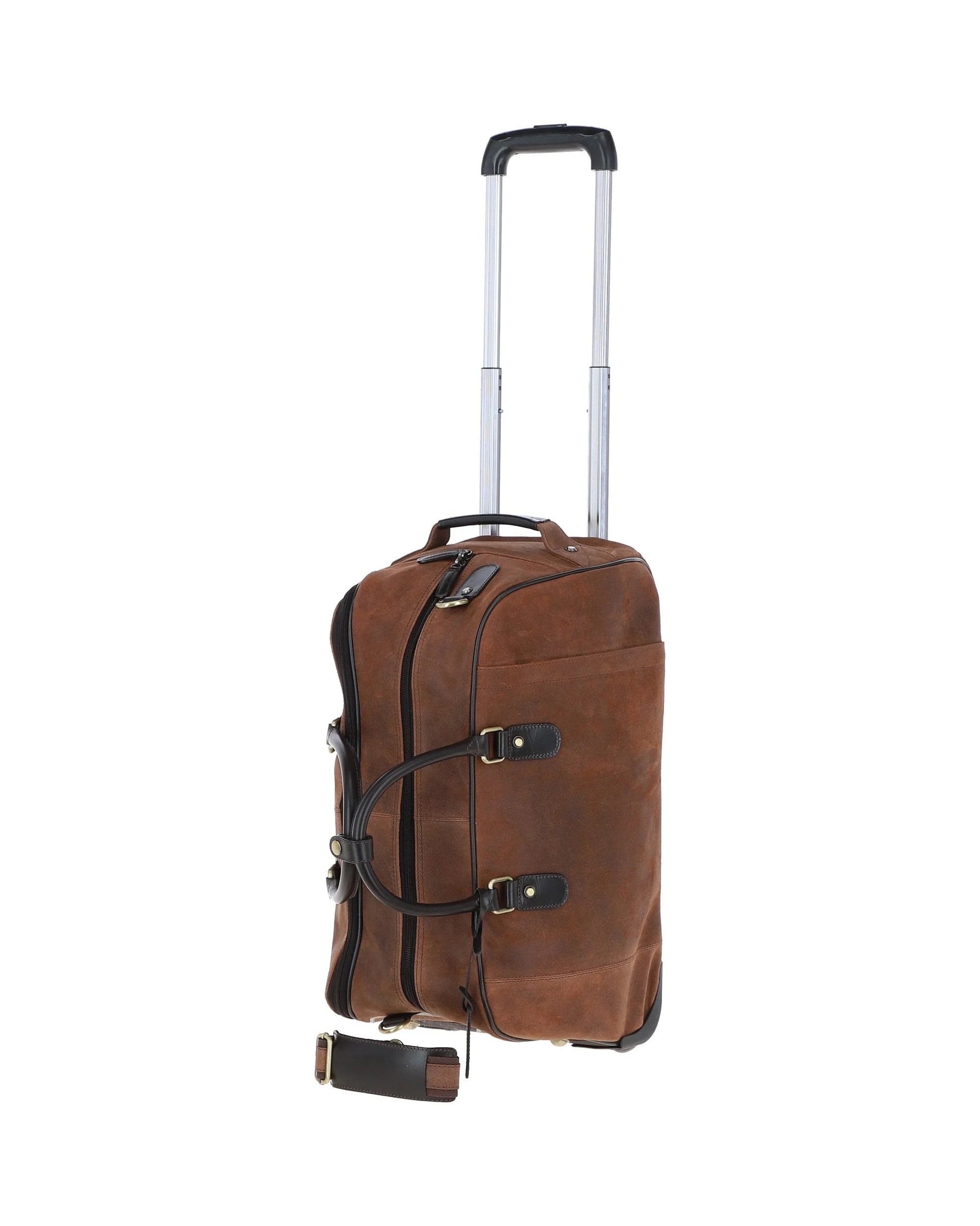 Adrian Leather Trolly Holdall Oily Brown - Image 2