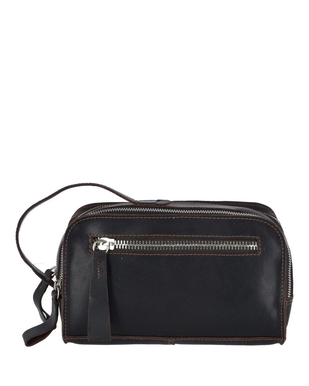Kingsbury Leather Wash Bag - Brown - Image 3