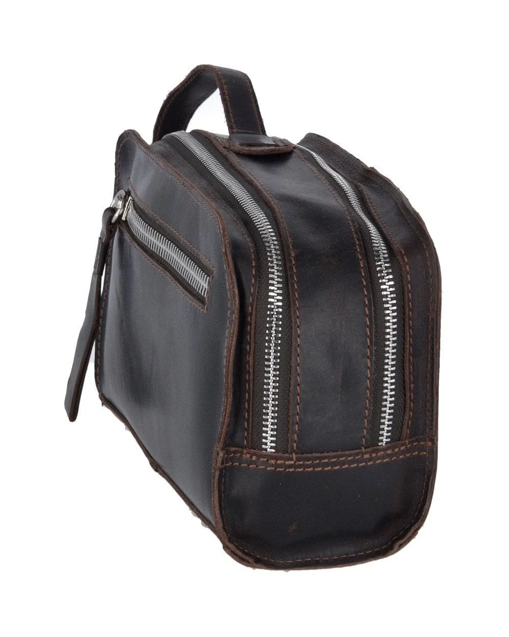 Kingsbury Leather Wash Bag - Brown - Image 4