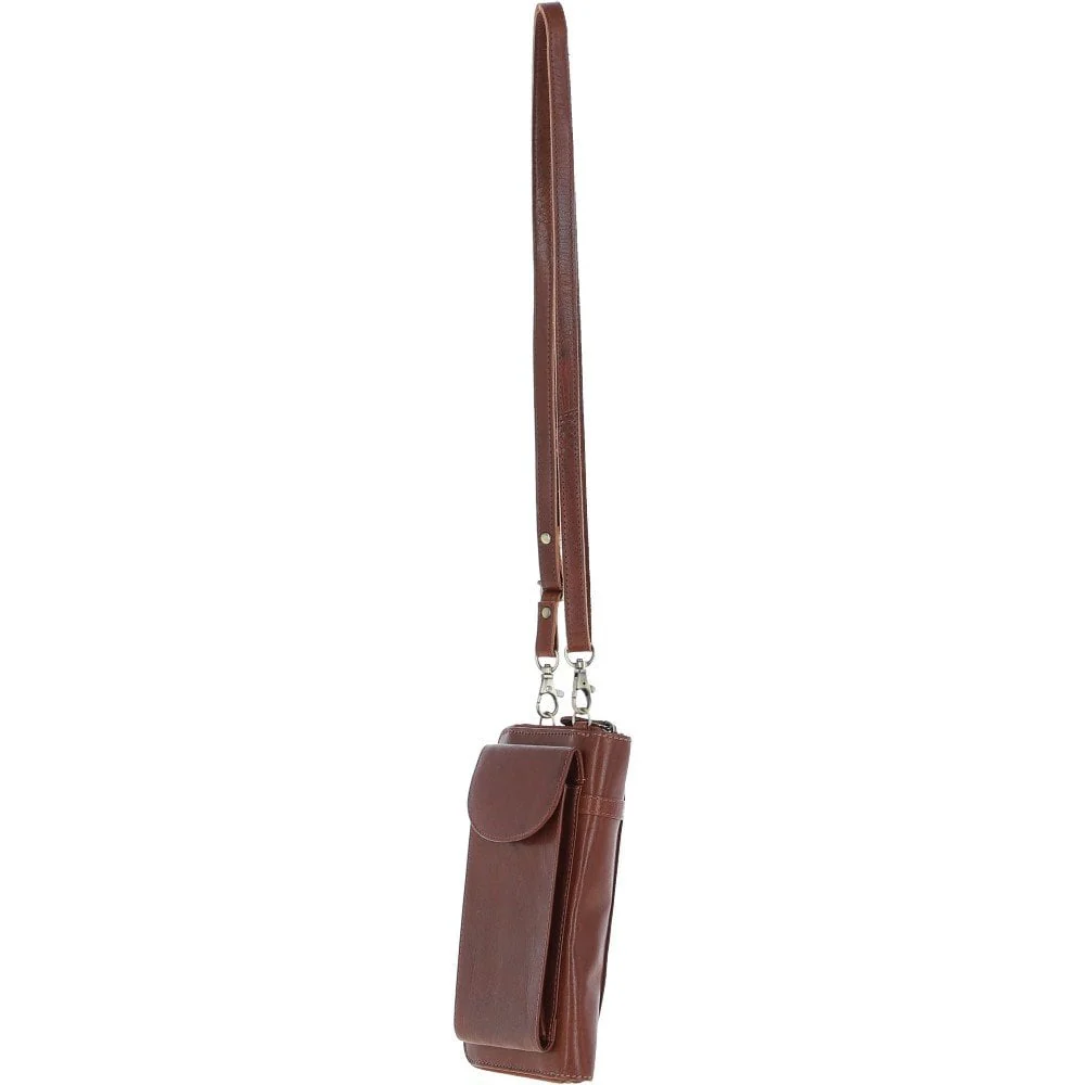 Ladies Leather Phonebag Purse Chestnut: T-80 - Image 2