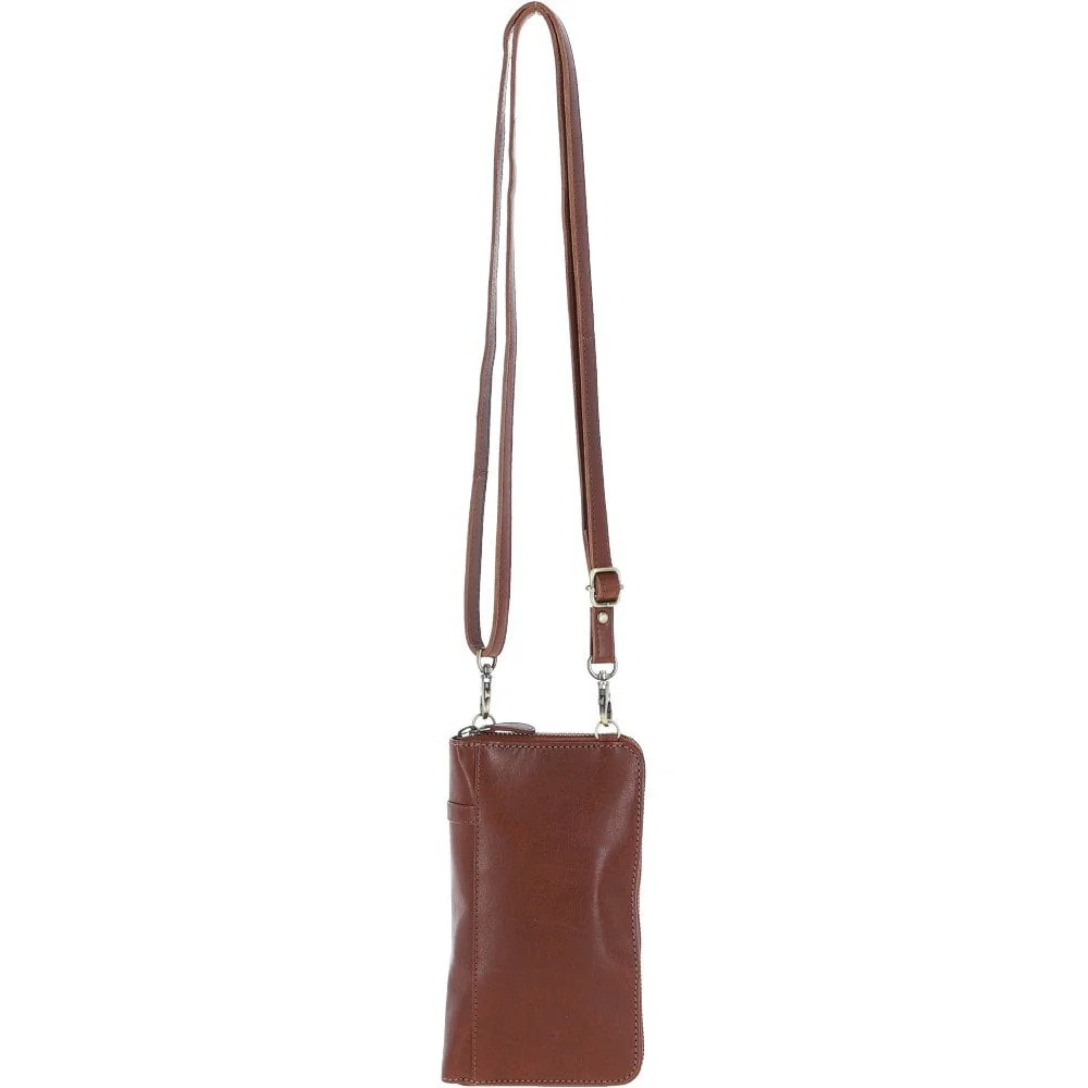 Ladies Leather Phonebag Purse Chestnut: T-80 - Image 3