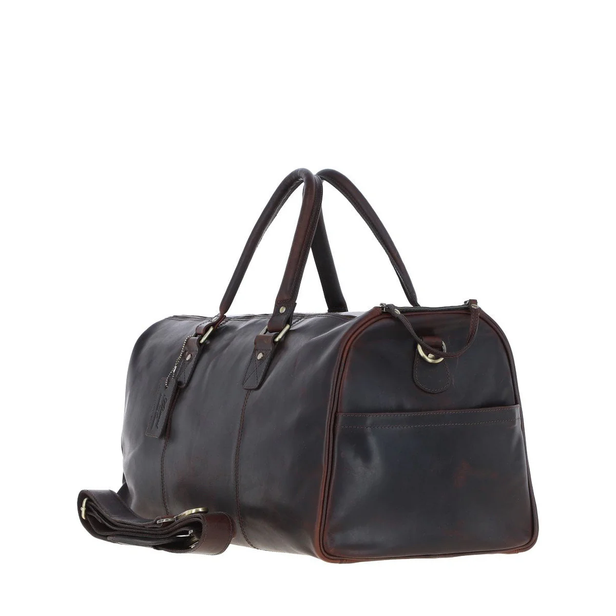 Large Leather Holdall Brown: K-48 - Image 3