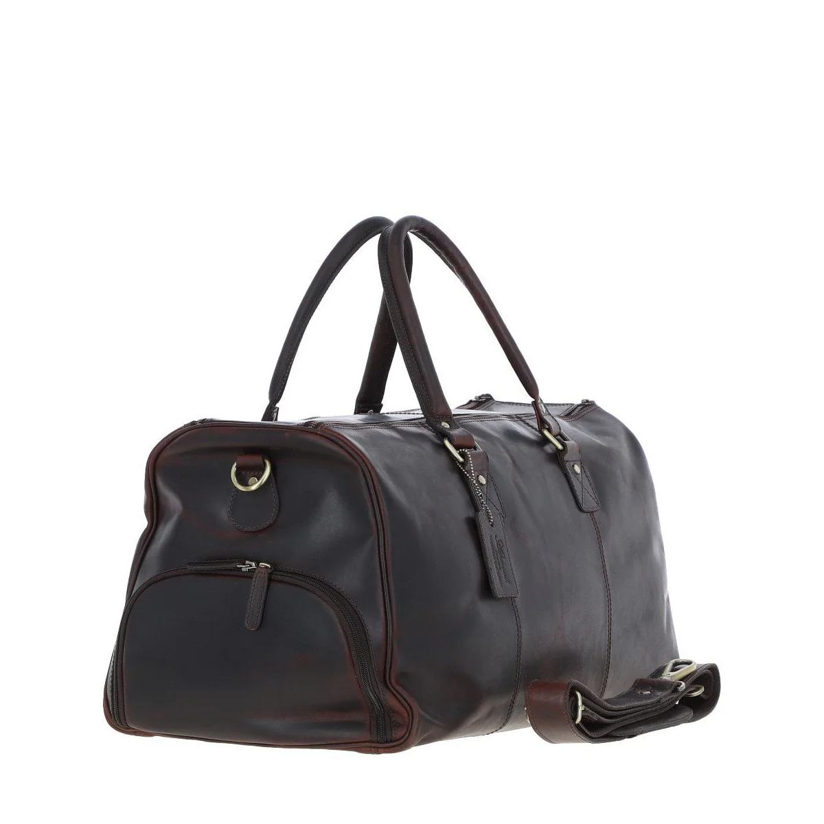 Large Leather Holdall Brown: K-48 - Image 4