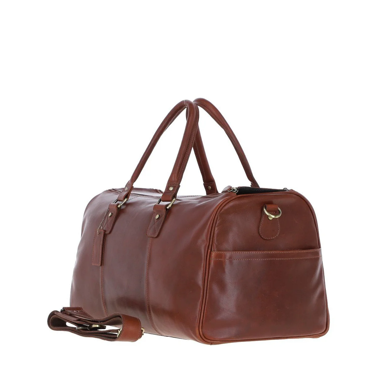 Large Leather Holdall Chestnut: K-48 - Image 3
