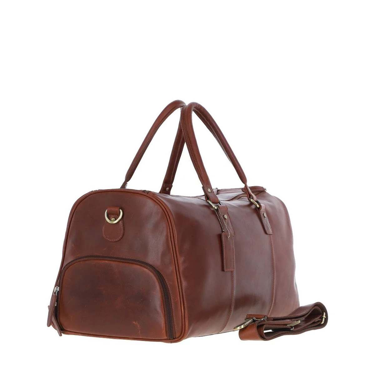 Large Leather Holdall Chestnut: K-48 - Image 4