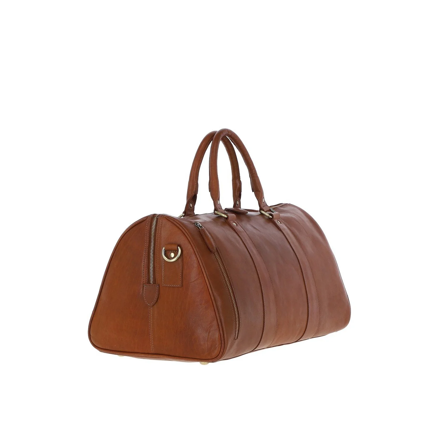 Large Leather Holdall Honey T-77 - Image 4