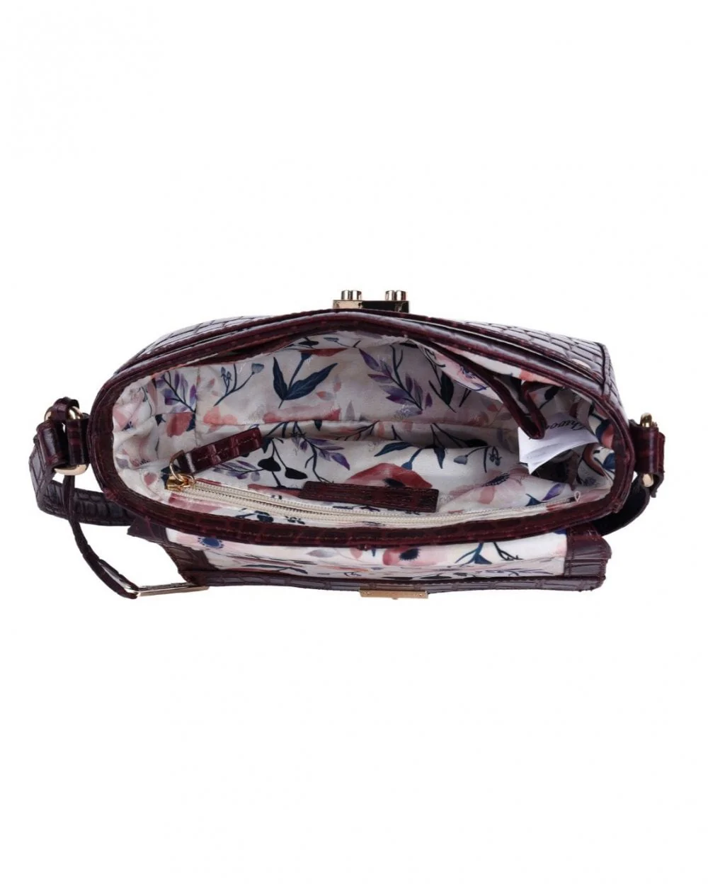 Leather Crossbody Bag - Bordeaux - Image 3