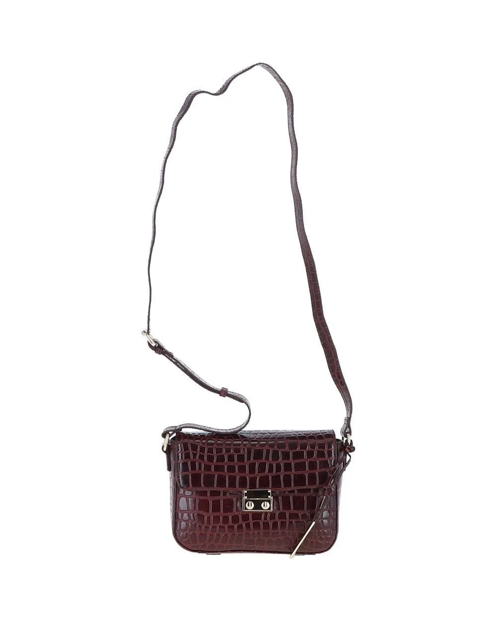 Leather Crossbody Bag - Bordeaux - Image 4