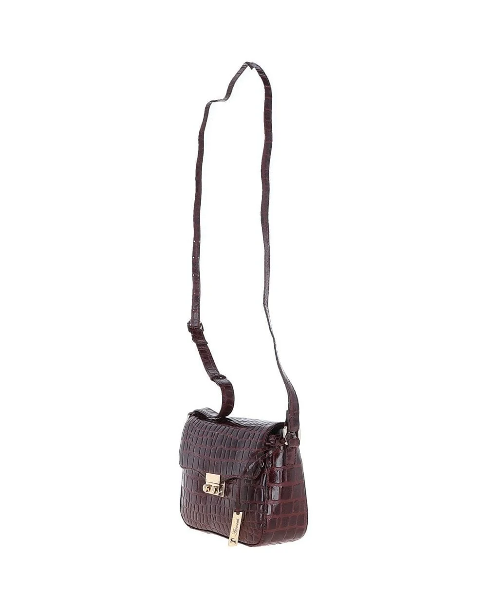 Leather Crossbody Bag - Bordeaux - Image 5