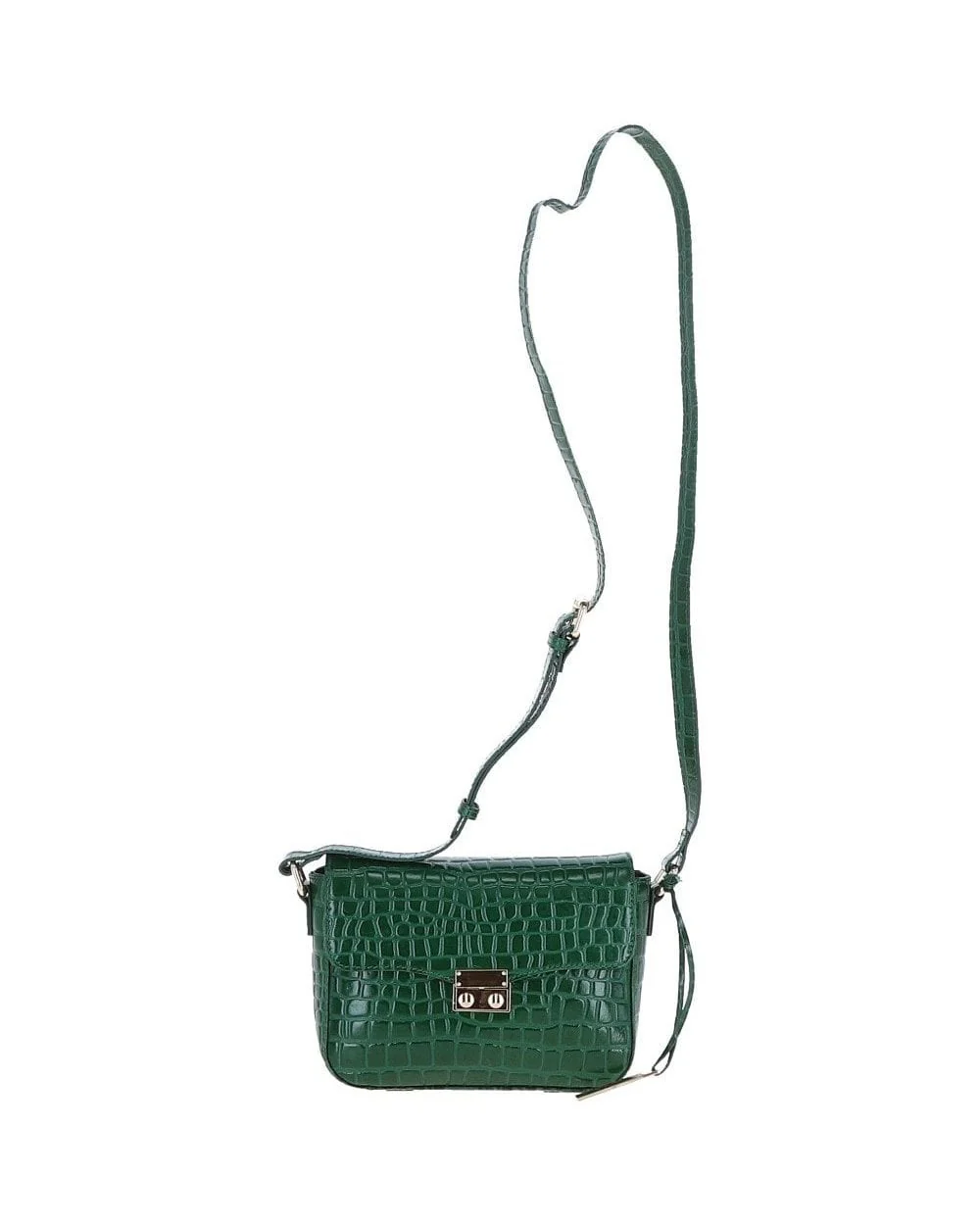 Leather Crossbody Bag - Green - Image 4