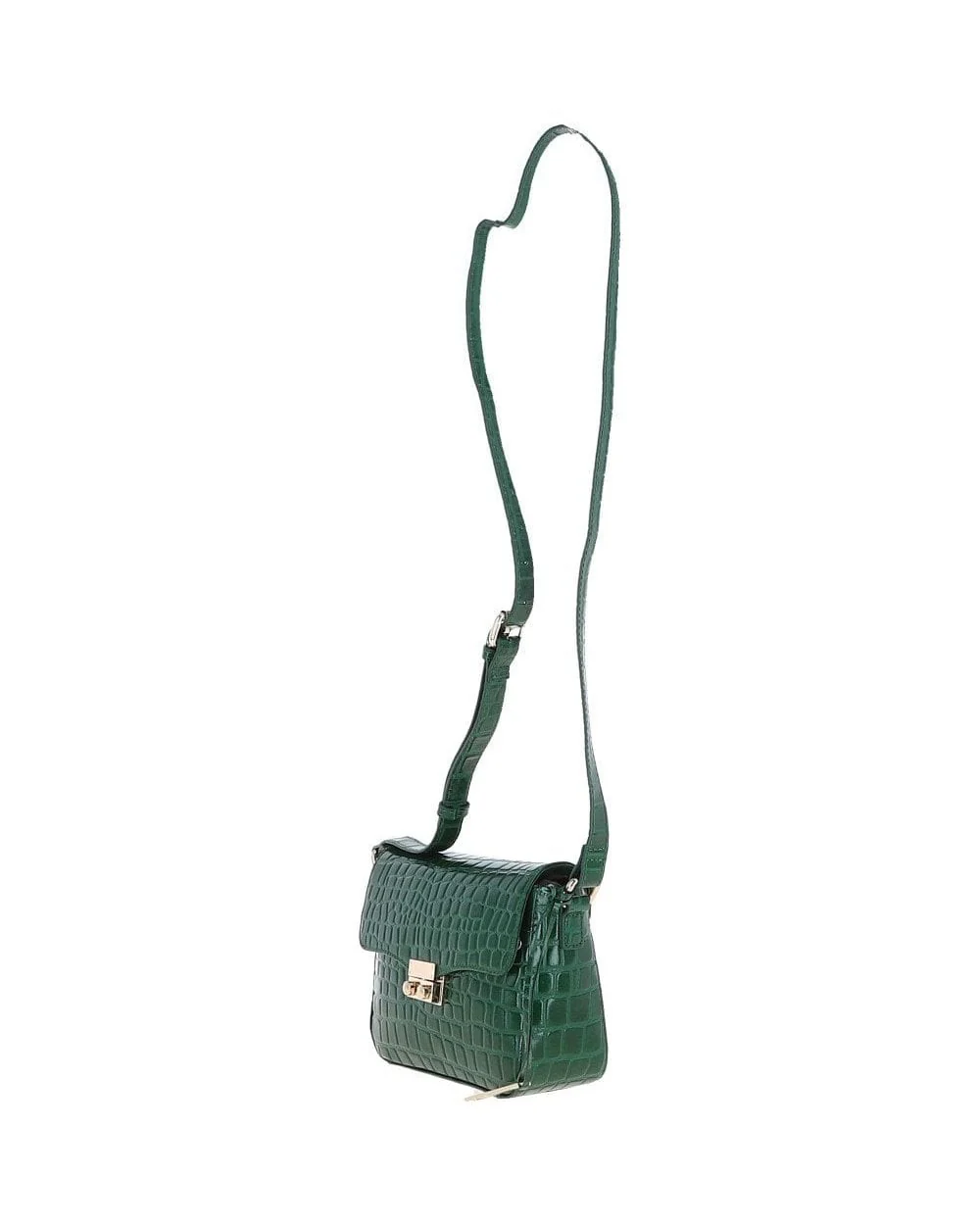 Leather Crossbody Bag - Green - Image 5