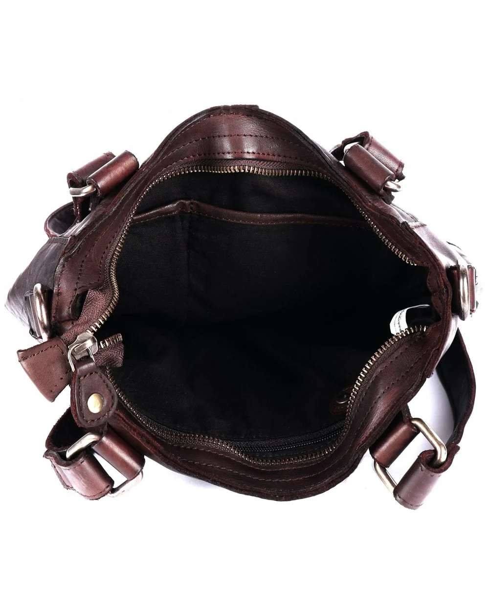 Leather Handbag - Dark Brown - Image 5