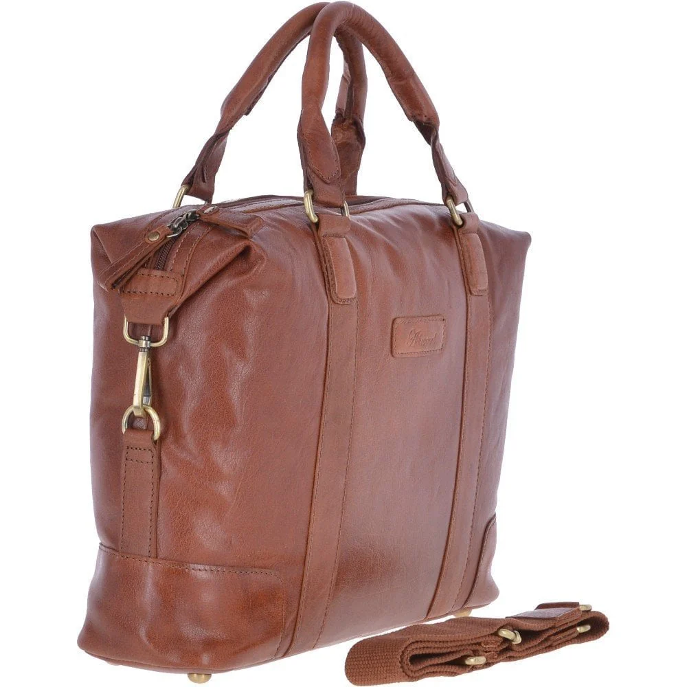 Leather Vintage Laptop Work Bag - Honey - Image 4