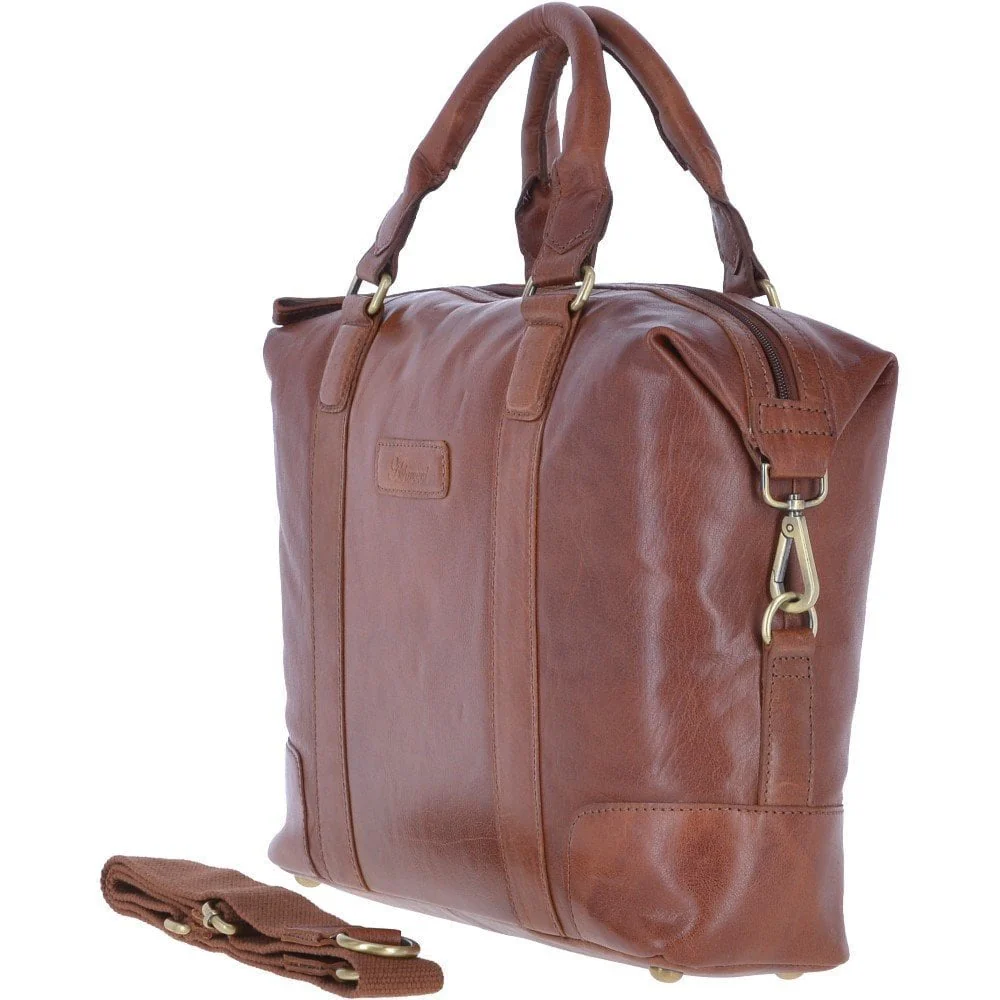 Leather Vintage Laptop Work Bag - Honey - Image 5