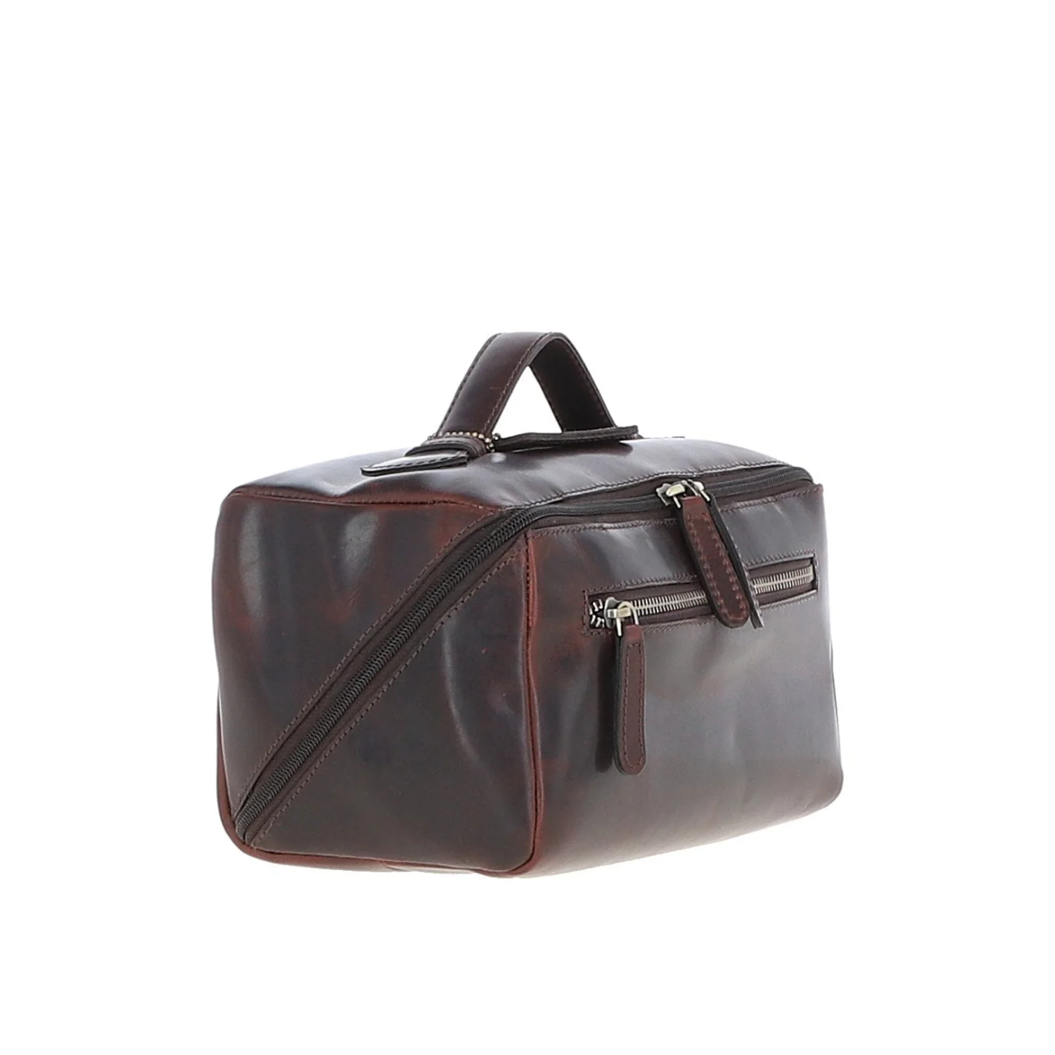 Leather Washbag Brown: K-49 - Image 6